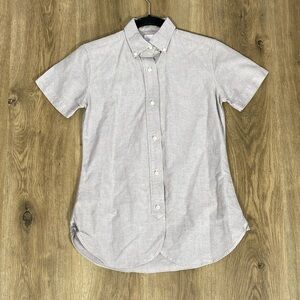 ANN MASHBURN Casual Brown Button-Down Shirt Round hem size small